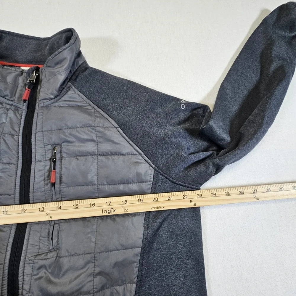 Orvis Mixed Media Zip‎ Up Jacket Mens Large Gray Coat Pockets Stretch Grey